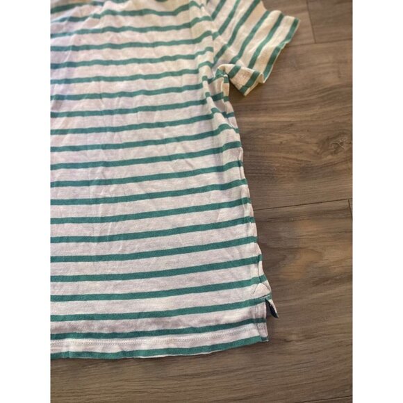 H&M Boys Striped Shirt Size US 4-6Y Green and White Striped with Pocket - Picture 4 of 13